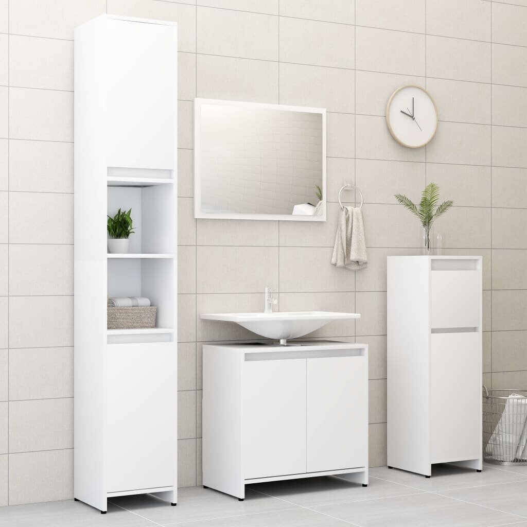 Vonios kambario spintelė, 30 x 30 x 95 cm, balta kaina ir informacija | Vonios spintelės | pigu.lt