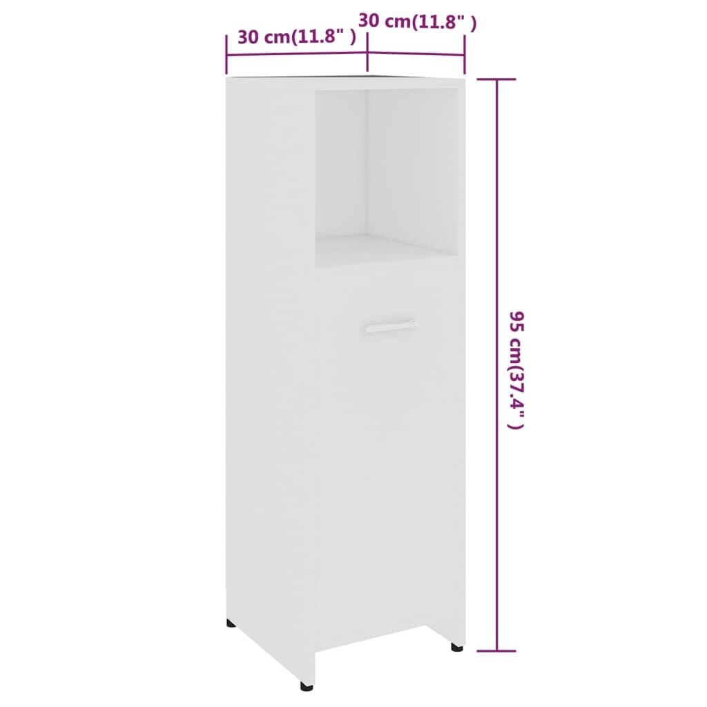 Vonios kambario spintelė, 30 x 30 x 95 cm, balta цена и информация | Vonios spintelės | pigu.lt