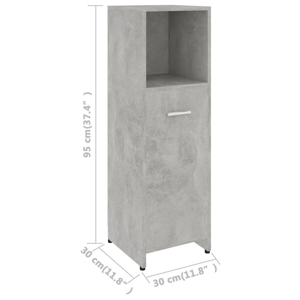 Vonios kambario spintelė, 30x30x95 cm, pilka kaina ir informacija | Vonios spintelės | pigu.lt