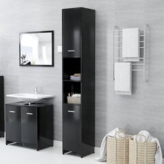 Vonios kambario spintelė, 30x30x183,5 cm, juoda kaina ir informacija | Vonios spintelės | pigu.lt