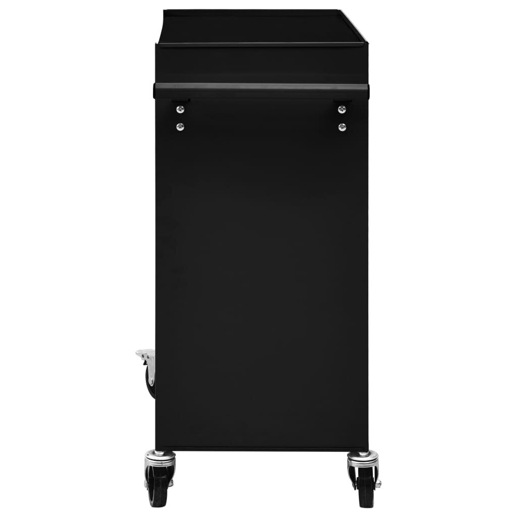 Įrankių vežimėlis su 4 stalčiais, juodas, plienas kaina ir informacija | Įrankių dėžės, laikikliai | pigu.lt