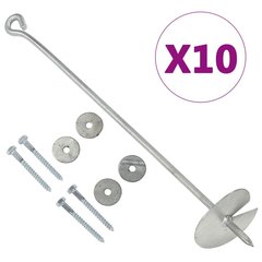 Įtvirtinimai, 10vnt., 10x60cm, galvanizuotas metalas kaina ir informacija | Mechaniniai įrankiai | pigu.lt