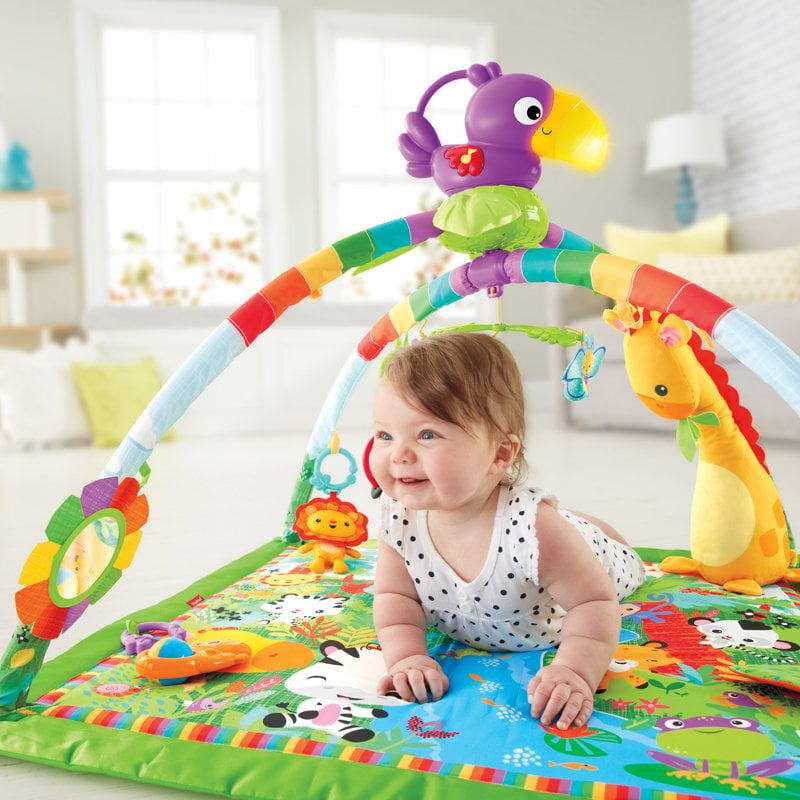 Lavinamasis kilimėlis Fisher Price Rainforest Melodies & Lights Deluxe цена и информация | Lavinimo kilimėliai | pigu.lt