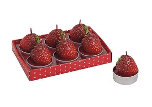 Набор чайных свечей Strawberry (6шт) цена и информация | Подсвечники, свечи | pigu.lt