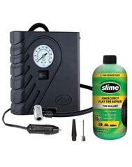 Уплотнитель и компрессор для шин 12v Slime цена и информация | Автомобильные электропринадлежности 12V | pigu.lt
