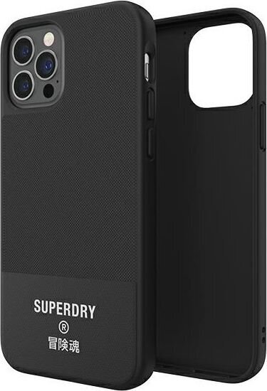 Supcase SuperDry Molded Canvas iPhone 12/12 Pro black kaina ir informacija | Telefono dėklai | pigu.lt
