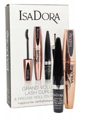 Набор IsaDora для женщин: тушь Grand Volume Lash Curler 9 мл + подводка для глаз 1 мл цена и информация | Тушь, средства для роста ресниц, тени для век, карандаши для глаз | pigu.lt