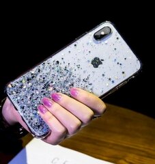 Силиконовый чехол Fusion Glue Glitter Back Case для Apple iPhone 12 Pro Max, прозрачный цена и информация | Чехлы для телефонов | pigu.lt