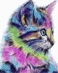 Набор для рисования картины - живопись по номерам ТМ TSVETNOY MG2077e Разноцветная кошка 40x50 см цена и информация | Набор для рисования по номерам | pigu.lt