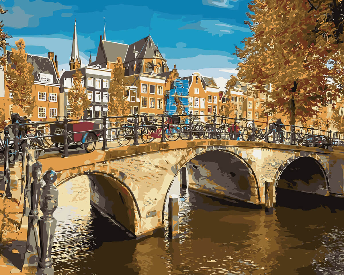 Tapybos pagal skaičius rinkinys Amsterdamo kanalas kaina ir informacija | Tapyba pagal skaičius | pigu.lt