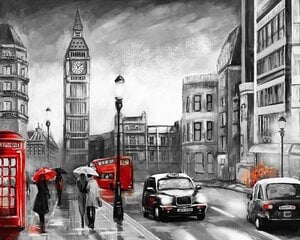 Набор для рисования картины - живопись по номерам ТМ TSVETNOY MG2161e Лондон под дождем 40x50 см цена и информация | Живопись по номерам | pigu.lt