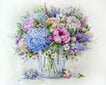 Tapybos pagal skaičius rinkinys 40x50 cm "Summer Bouquet with Blue Hydrangea" kaina ir informacija | Tapyba pagal skaičius | pigu.lt