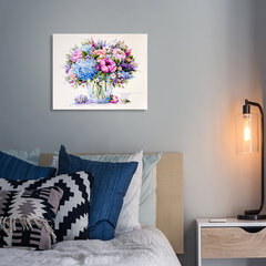 Tapybos pagal skaičius rinkinys 40x50 cm "Summer Bouquet with Blue Hydrangea" kaina ir informacija | Tapyba pagal skaičius | pigu.lt