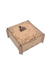 Medinė dėžutė „Saldūs linkėjimai“, 18 x 18 x 8,5 cm kaina ir informacija | Kitos originalios dovanos | pigu.lt