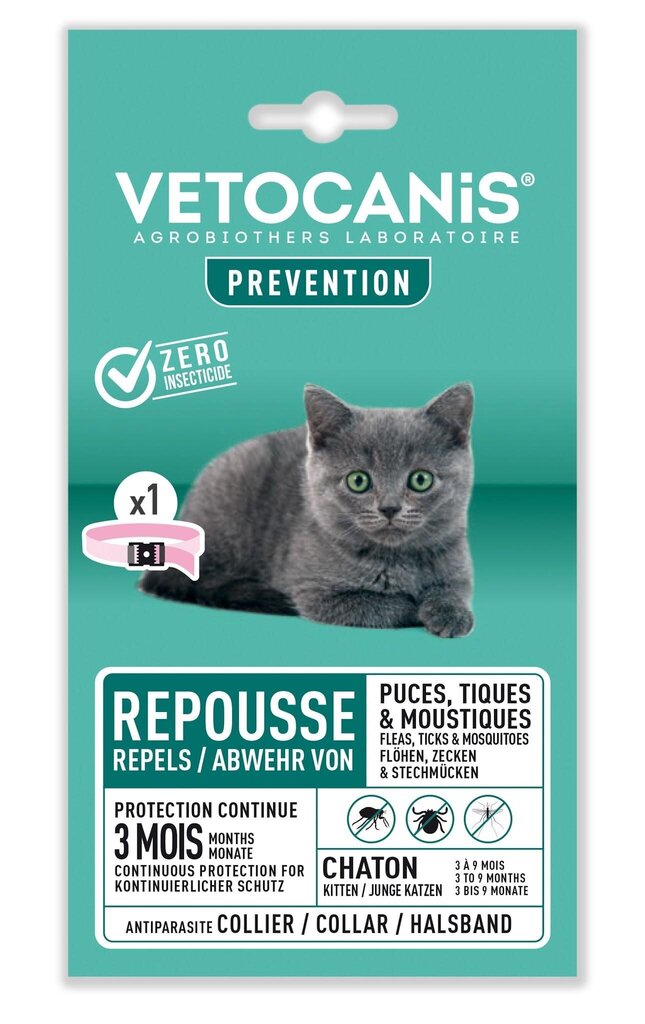 Atbaidantis antkaklis kačiukams kaina ir informacija | Vitaminai, papildai, antiparazitinės priemonės katėms | pigu.lt