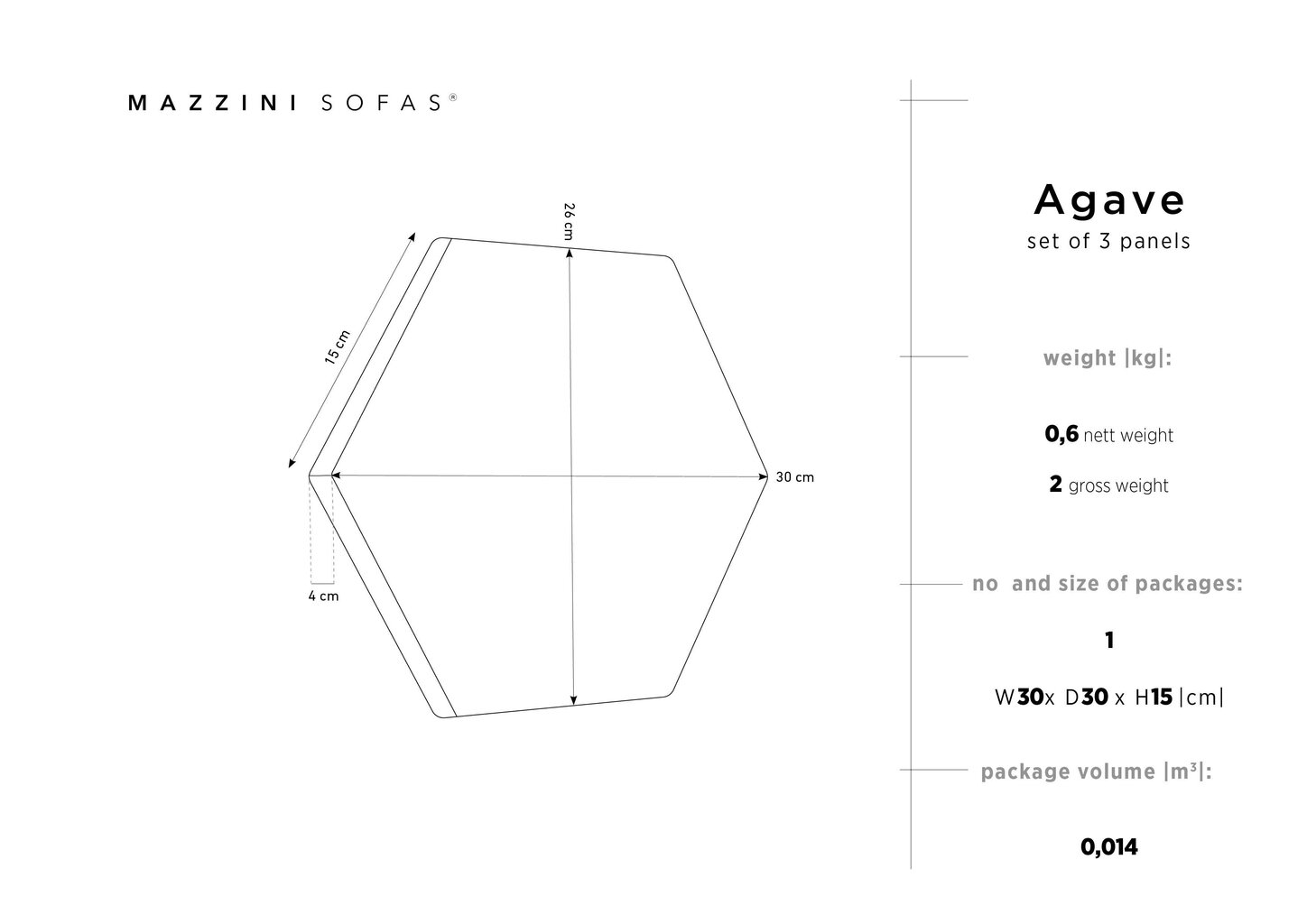 Minkštos sienų plokštės, 3 vnt., Mazzini Sofas Agave R2, raudonos цена и информация | Minkštos sienų plokštės | pigu.lt