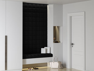 Мягкие настенные панели, 3 шт., Mazzini Sofas Sedum L4, черные цена и информация | Мягкие стеновые панели | pigu.lt