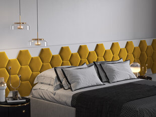 Minkštos sienų plokštės, 3 vnt., Cosmopolitan Design Lovon R1, geltonos kaina ir informacija | Cosmopolitan Design Priedai baldams | pigu.lt