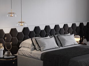 Minkštos sienų plokštės, 3 vnt., Cosmopolitan Design Lovon R4, juodos kaina ir informacija | Cosmopolitan Design Priedai baldams | pigu.lt