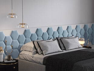 Minkštos sienų plokštės, 3 vnt., Cosmopolitan Design Lovon R5, šviesiai mėlynos kaina ir informacija | Cosmopolitan Design Priedai baldams | pigu.lt