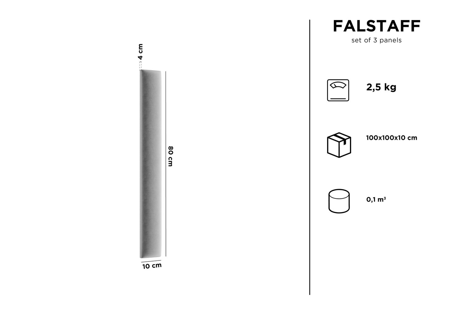 Minkštos sienų plokštės, 3 vnt., Kooko Home Falstaff R3, šviesios smėlio spalvos цена и информация | Minkštos sienų plokštės | pigu.lt