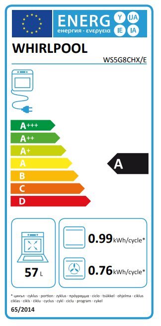 Whirlpool WS5G8CHX/EU kaina ir informacija | Dujinės viryklės | pigu.lt