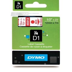DYMO D1 Juostelė 12 mm x 7 m raudonas ant skaidrios kaina ir informacija | Spausdintuvų priedai | pigu.lt