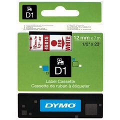 DYMO D1 Juostelė 12 mm x 7 m raudonas ant baltos kaina ir informacija | Spausdintuvų priedai | pigu.lt