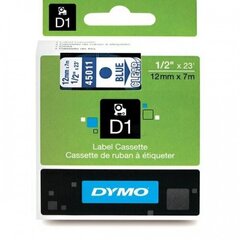 DYMO D1 Лента 12 мм x 7 м синяя на прозрачной цена и информация | Аксессуары для принтера | pigu.lt