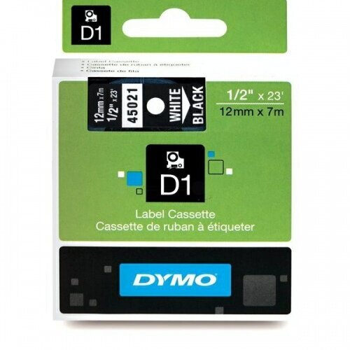 DYMO D1 Juostelė 12 mm x 7 m baltas ant juodos цена и информация | Spausdintuvų priedai | pigu.lt