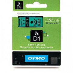 DYMO D1 Лента 12 мм x 7 м черная на зеленом цена и информация | Аксессуары для принтера | pigu.lt
