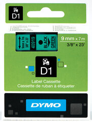 DYMO D1 Juostelė 9 mm x 7 m juodas ant žalios kaina ir informacija | Spausdintuvų priedai | pigu.lt