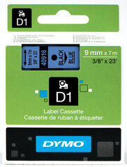 DYMO D1 Juostelė 9 mm x 7 m juodas ant mėlynos kaina ir informacija | Spausdintuvų priedai | pigu.lt
