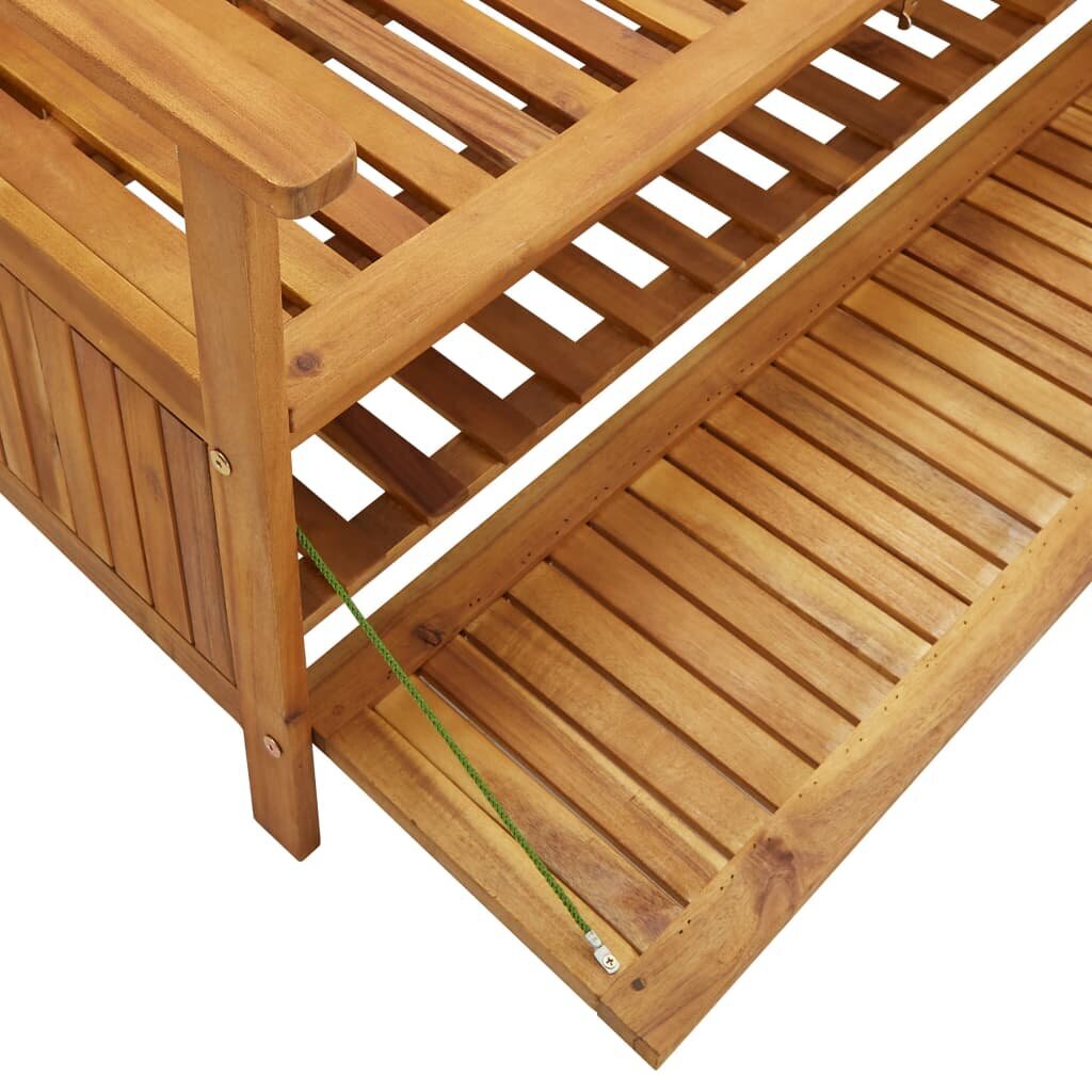 Sodo suoliukas-daiktadėžė, 170cm, akacijos medienos masyvas kaina ir informacija | Lauko suolai | pigu.lt
