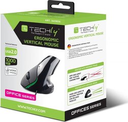 Pelė Techly IM 1000-VM, ergonomiška, juoda kaina ir informacija | Techly Kompiuterinė technika | pigu.lt