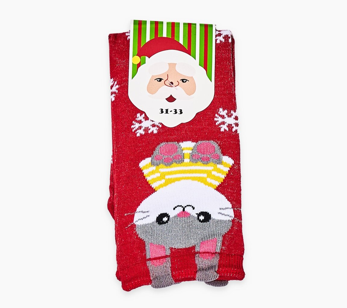 Kalėdinės kojinės, raudonos kaina ir informacija | Kojinės, pėdkelnės mergaitėms | pigu.lt