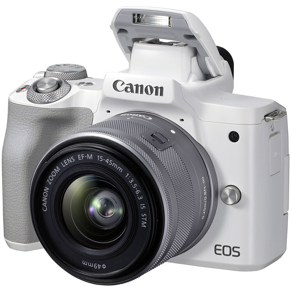 Canon EOS M50 Mark II EF-M 15-45mm IS STM Kit White kaina ir informacija | Skaitmeniniai fotoaparatai | pigu.lt