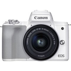 Canon EOS M50 Mark II EF-M 15-45mm IS STM Kit White цена и информация | Цифровые фотоаппараты | pigu.lt