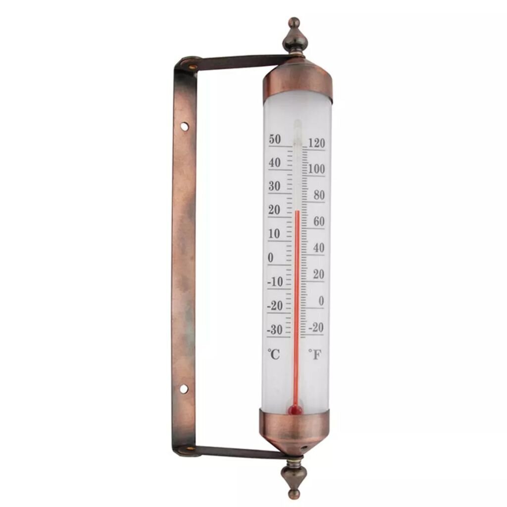 Prie lango tvirtinamas termometras Esschert Design, 25cm kaina ir informacija | Meteorologinės stotelės, termometrai | pigu.lt