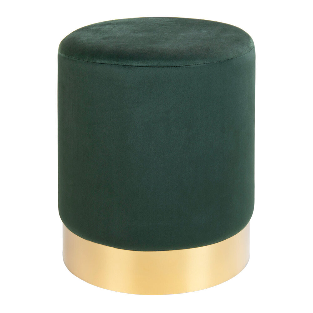 Modernus žalio aksomo Gamby pufas su metaliniu žalvario spalvos pagrindu kaina ir informacija | Lauko kėdės, foteliai, pufai | pigu.lt