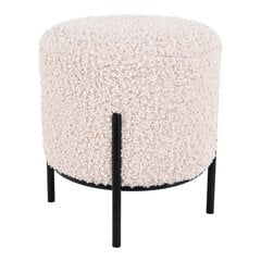 Modernus šviesios medžiagos Alford pufas su metalinėmis kojelėmis kaina ir informacija | Lauko kėdės, foteliai, pufai | pigu.lt