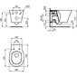 Pakabinamas klozetas Ideal Standard WC Connect Air Aquablade, su lėtai nusileidžiančiu dangčiu E005401 / E036601 цена и информация | Klozetai | pigu.lt