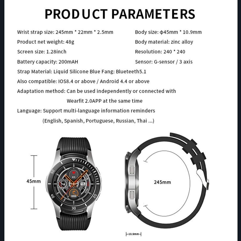 GT106 Black kaina ir informacija | Išmanieji laikrodžiai (smartwatch) | pigu.lt