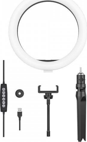 BlitzWolf BW-SL5 LED žiedinė lempa ir telefono lakikiklis su pulteliu kaina ir informacija | Fotografijos apšvietimo įranga | pigu.lt