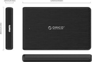 Orico Hard Drive Enclosure SSD 2,5'' + cable USB 3.0 Micro B цена и информация | Аксессуары для компонентов | pigu.lt