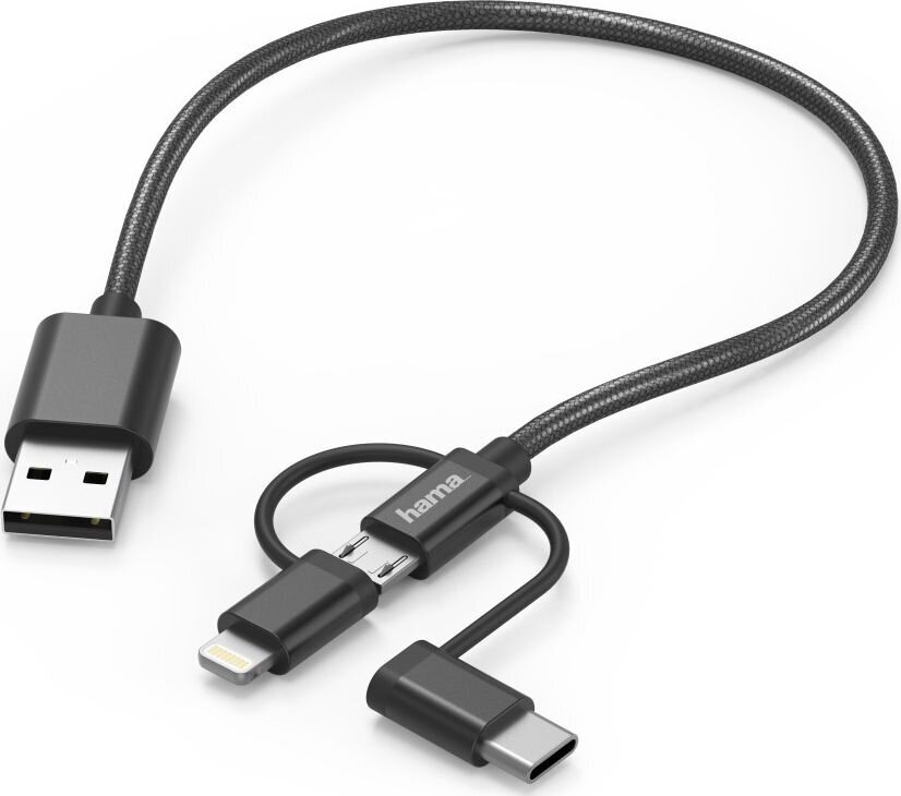 Hama, USB-A - Lightning, 0.2 m kaina ir informacija | Laidai telefonams | pigu.lt