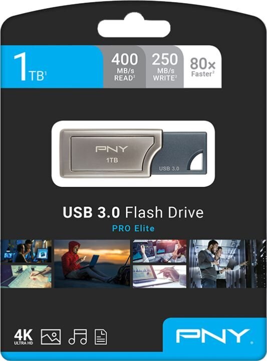PNY Technologies P-FD1TBPRO-GE цена и информация | USB laikmenos | pigu.lt