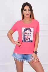 розовая широкая хлопковая блуза одного размера цена и информация | Женские футболки | pigu.lt