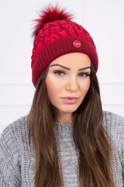 Žieminė kepurė moterims, raudona kaina | pigu.lt