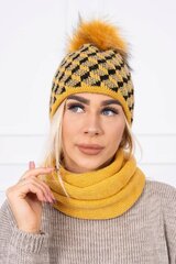 Žieminė kepurė moterims, geltona kaina ir informacija | Kepurės moterims | pigu.lt